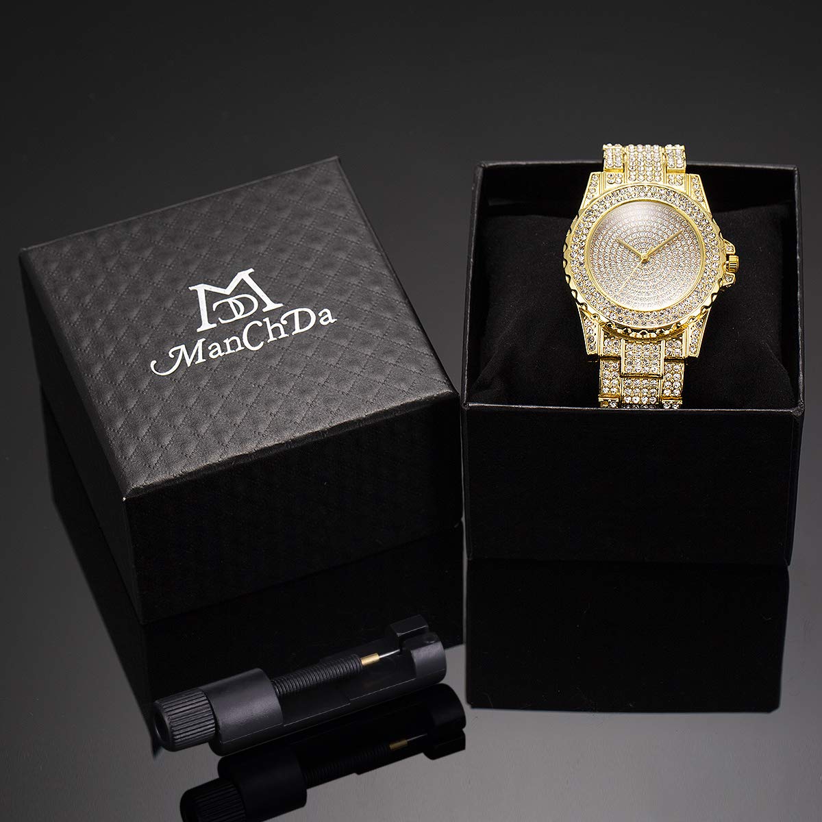 ManChDa Diamond Watch for Women - Iced Out Luxury Watch with Bling Rhinestones, Elegant & Stylish - Perfect for Parties, Weddings & Special Occasions