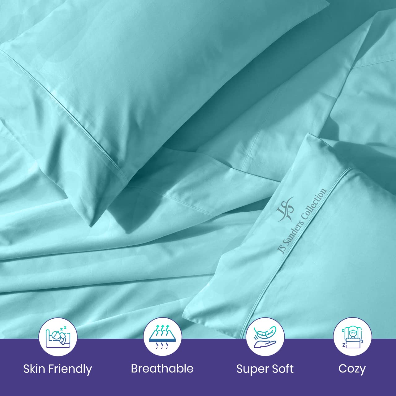 Luxury 100% Egyptian Cotton Alaskan King Sheet Set (108x108 Inches) - 1000 Thread Count, Ultra Soft, 21
