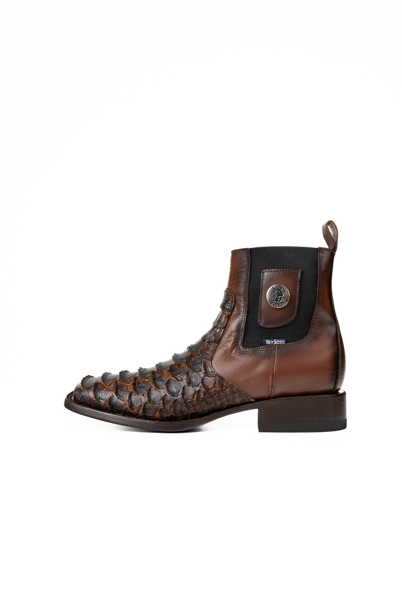 Rock'em Clon Python Square Toe Ankle Boots for Women - Stylish Western Cowgirl Boots with Genuine Python Print - Perfect for Country Concerts, Rodeos & Fall Fashion Outfits