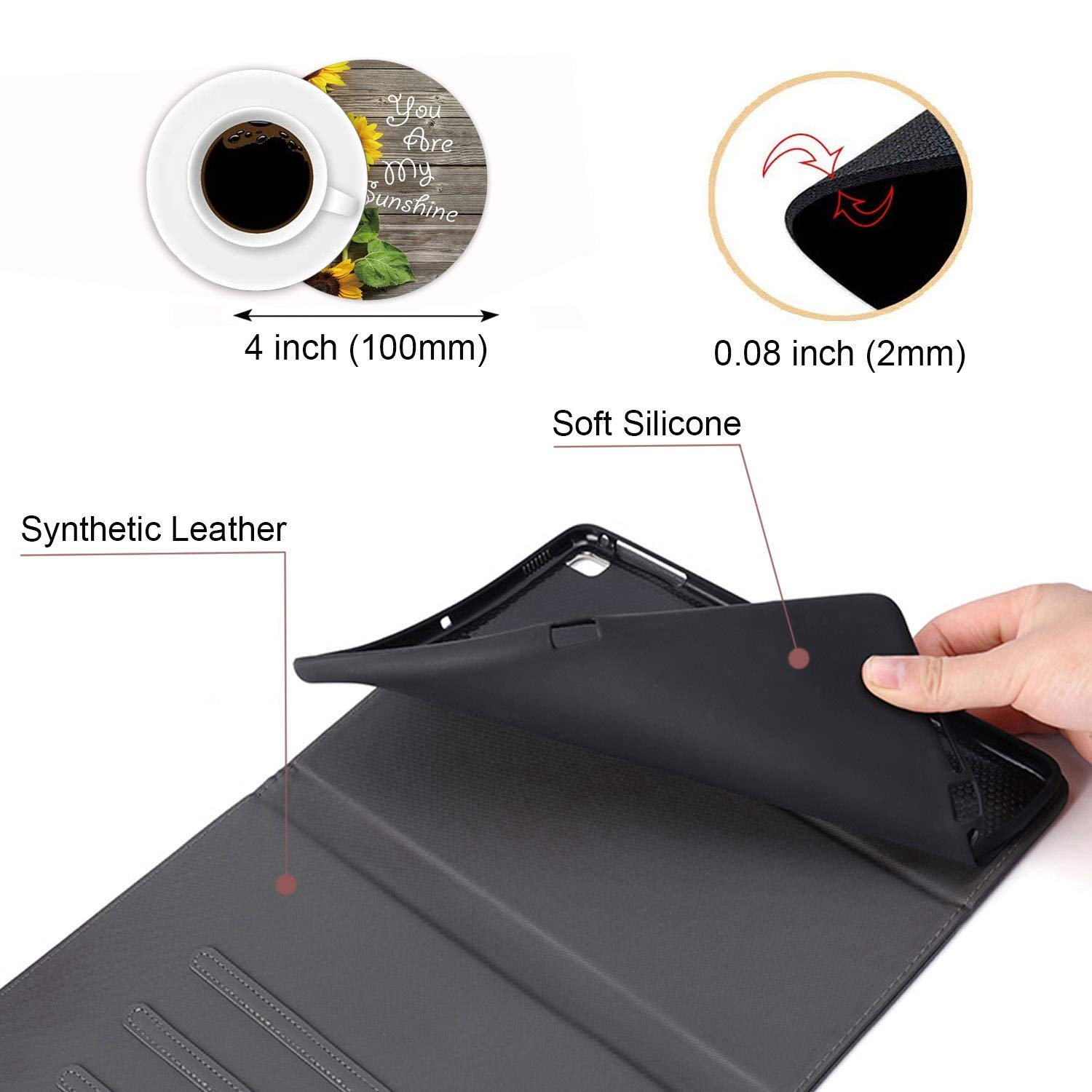 Premium PU Leather iPad Case for iPad 8th Gen (2020)/7th Gen (2019), iPad Air 3 10.5