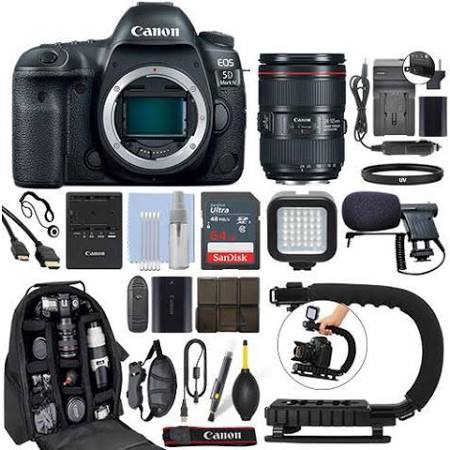 Canon EOS 5D Mark IV DSLR Camera with 24-105mm f/4L II USM Lens & 64GB Pro Video Kit - Professional Photography & Videography for Weddings, Travel, and Studio Work
