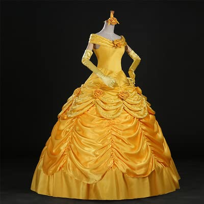 Beauty and the Beast Belle Cosplay Costume for Adults - Elegant Princess Dress for Halloween, Cosplay Events & Themed Parties