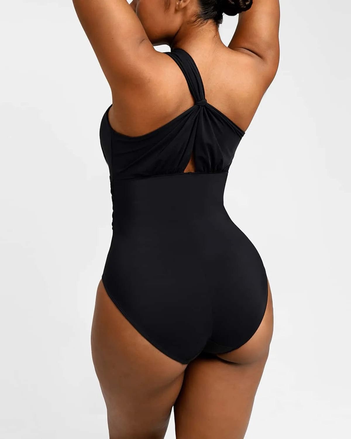 Smart Sculpt Ruched Twist Front Shaping Swimsuit - Slimming One Piece Bathing Suit for Women - Perfect for Beach Vacations, Pool Parties & Summer Getaways