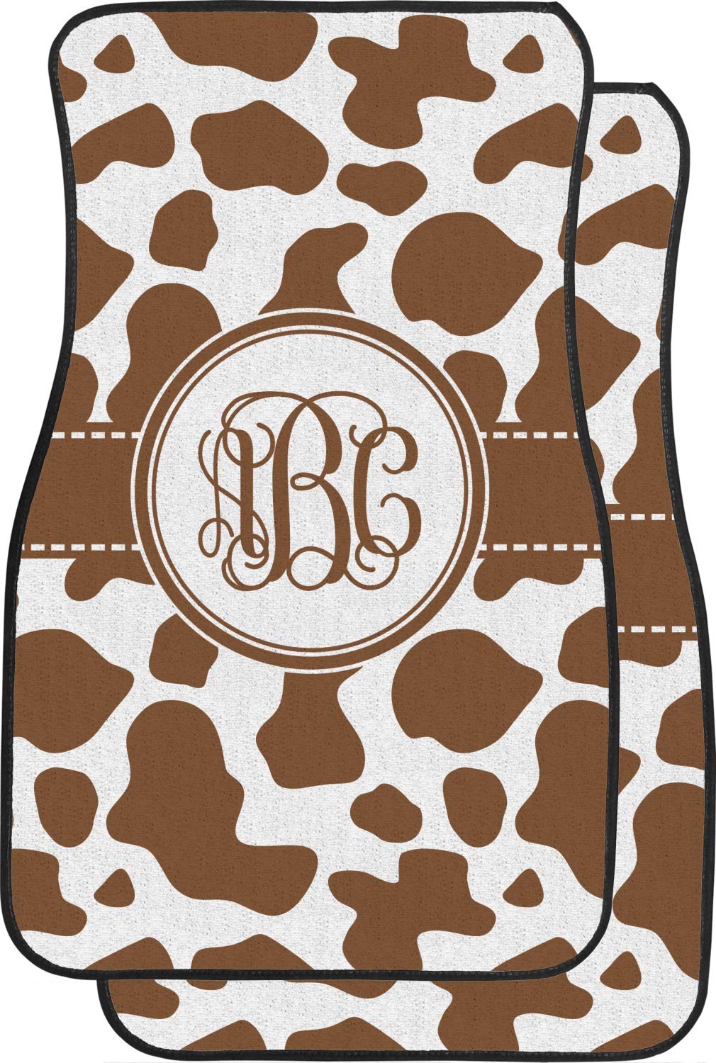 Custom Cow Print Car Floor Mats Set - 2 Front & 2 Back Mats for Cars, Trucks & SUVs - Non-Slip, Waterproof & Durable - Perfect for Farmhouse, Country & Western Style Vehicles