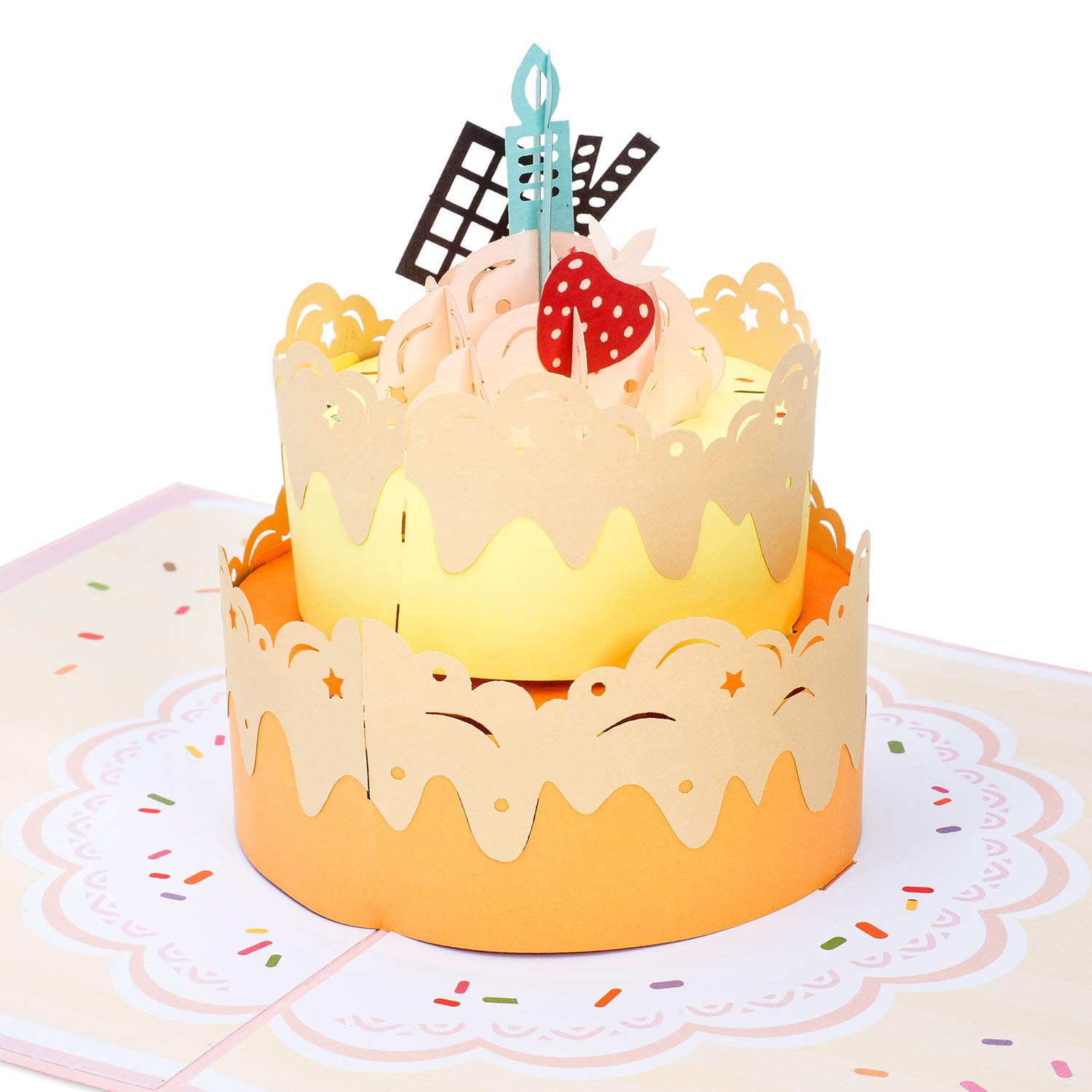 3D Paper Love Birthday Cake Pop Up Greeting Card | Handmade 3D Popup Card for Birthday, Anniversary & Valentine's Day | Perfect for Romantic Gifts, Surprise Parties & Special Occasions