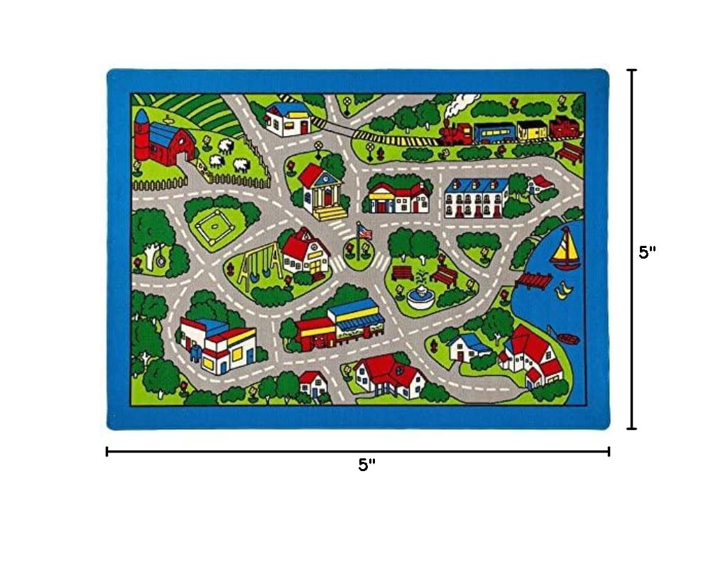 Kids Carpet Playmat Rug - Interactive Racing & City Life Design for Toy Cars - Safe Educational Floor Mat for Toddlers & Children - Perfect for Bedroom, Playroom & Indoor Games | Great for Pretend Play, Learning Traffic Rules & Creative Playtime