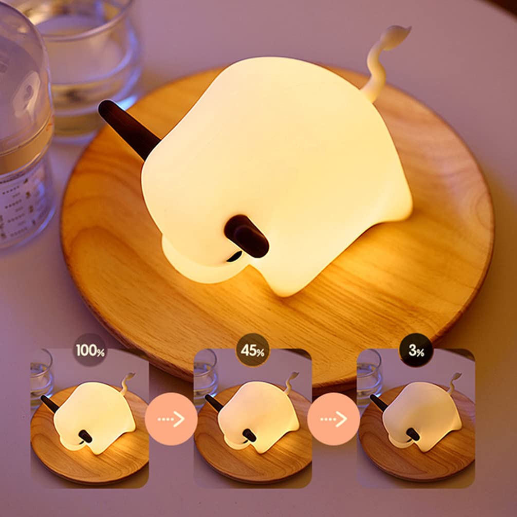 Uonlytech 1pc Silicone LED Night Light - Cute Calf Design, Soft Nursery Light for Baby Room, Bedside Lamp for Kids & Adults - Perfect for Bedtime, Nursing, Travel & Relaxation