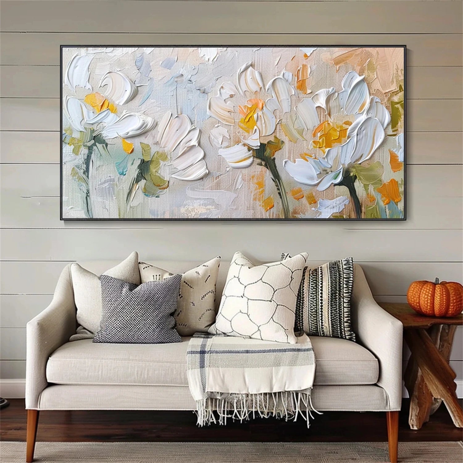 Flower and Tree Painting Canvas Art #FT101 - Handmade Wall Decor for Living Room, Bedroom & Office