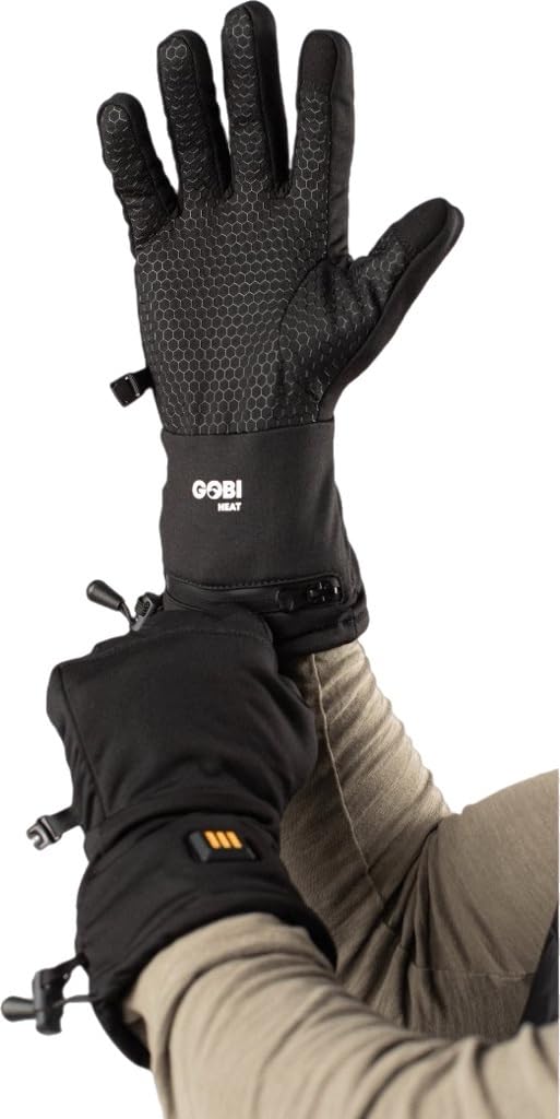 Stealth II Heated Glove Liners - 6 Hours Continuous Warmth | Rechargeable Battery & USB Charger Included | Full Finger Heating Technology | Onyx Black | Perfect for Skiing, Snowboarding & Winter Outdoor Activities