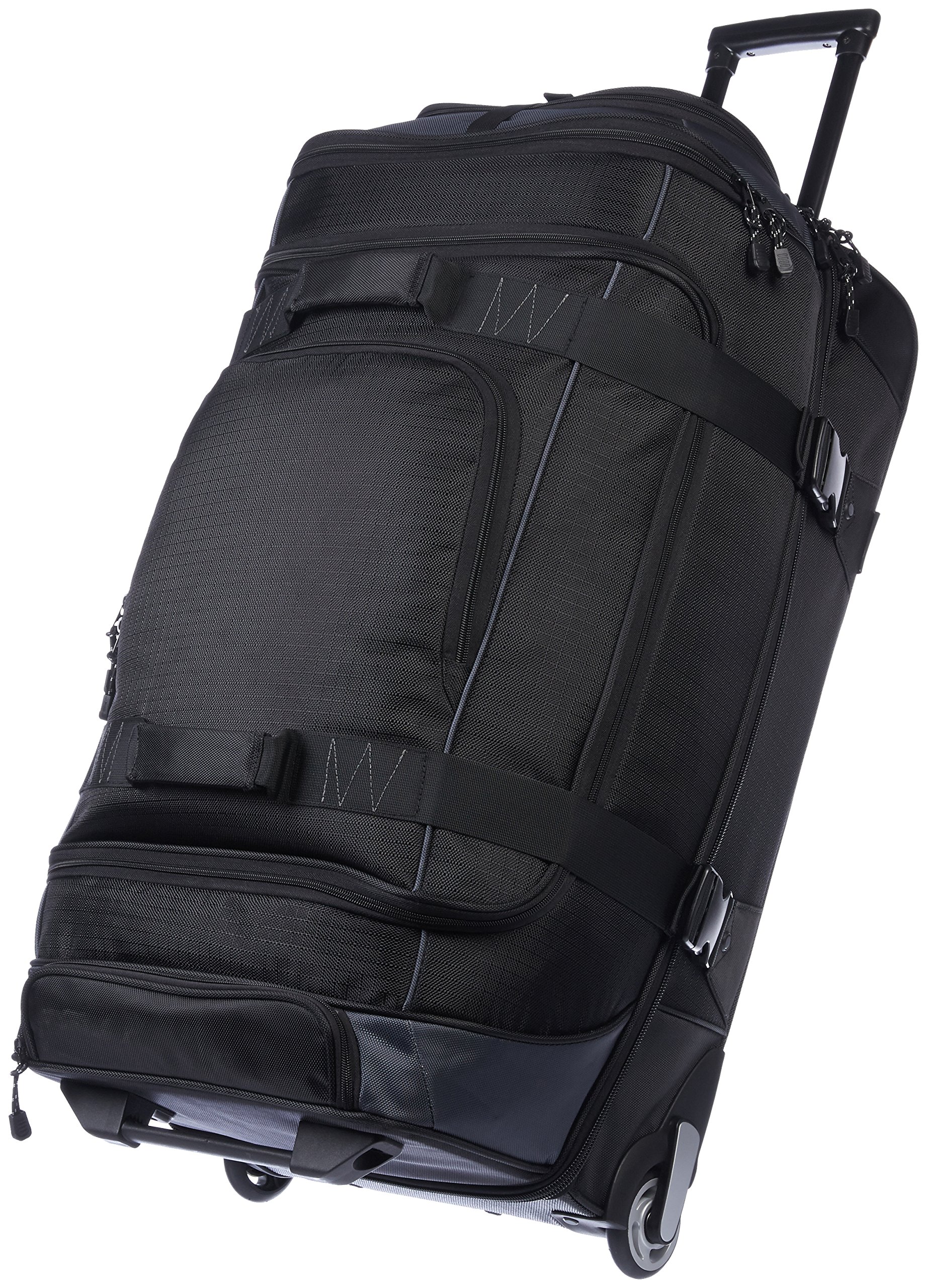 Amazon Basics Ripstop Wheeled Duffel Bag - 30 Inch Large Travel Luggage for Airplane, Gym & Sports Gear - Durable Water-Resistant Carry-On Suitcase with Wheels