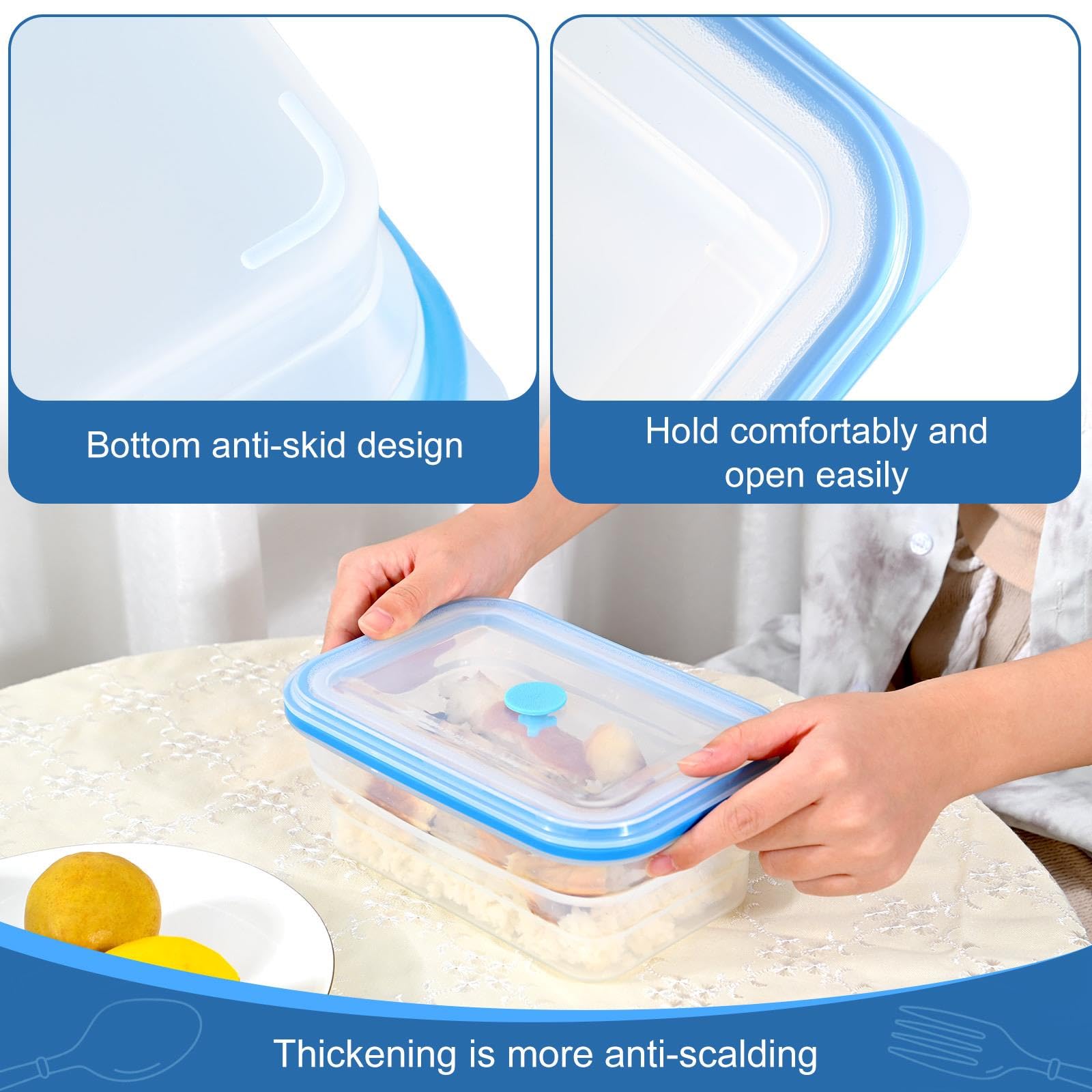 Premium Collapsible Silicone Food Storage Containers - BPA Free, Microwave & Oven Safe with Lids - 900ml/30.4oz (Green, 1 Pack) - Ideal for Travel, Camping, Baking, Meal Prep & Kitchen Organization