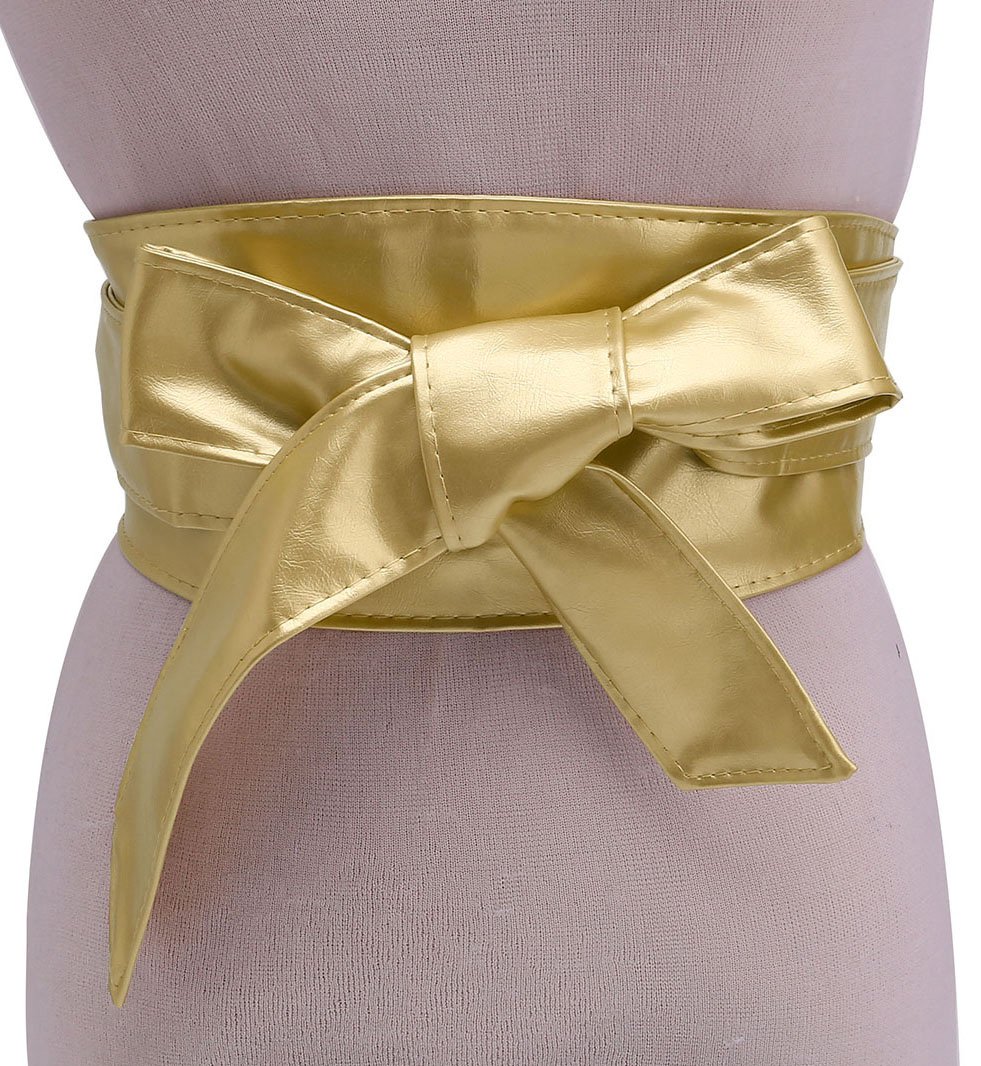 Ayliss Women's Soft PU Leather Obi Belt - Self-Tie Wrap Cinch Belt with Fashion Bowknot - Adjustable Waistband for Dresses & Jumpsuits - Perfect for Formal Events, Office Wear & Special Occasions