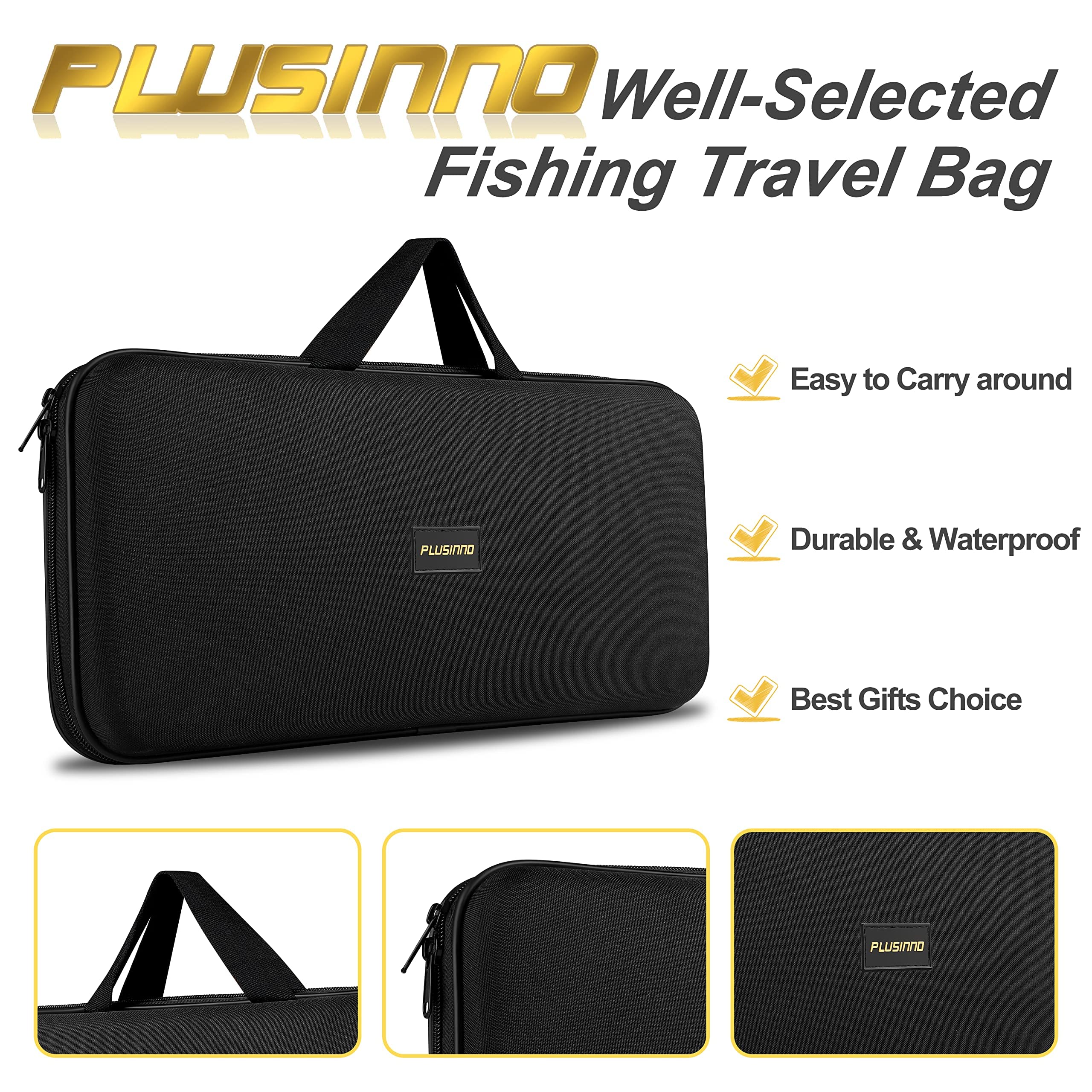 PLUSINNO Telescopic Fishing Rod and Reel Combo - Carbon Fiber Travel Fishing Pole with 12+1 Bearings Stainless Steel - Portable Collapsible Fishing Kit for Beginners - Perfect Fishing Gifts for Men and Adults - Ideal for Freshwater, Saltwater, and Travel Fishing Adventures