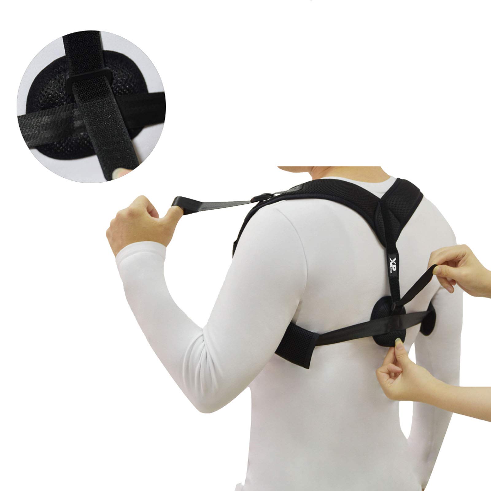 XPprax Adjustable Posture Corrector & Back Brace for Women & Men - Upper Back Pain Relief, Posture Training Support - Improve Mobility & Appearance - Perfect for Office Work, Gaming & Daily Activities
