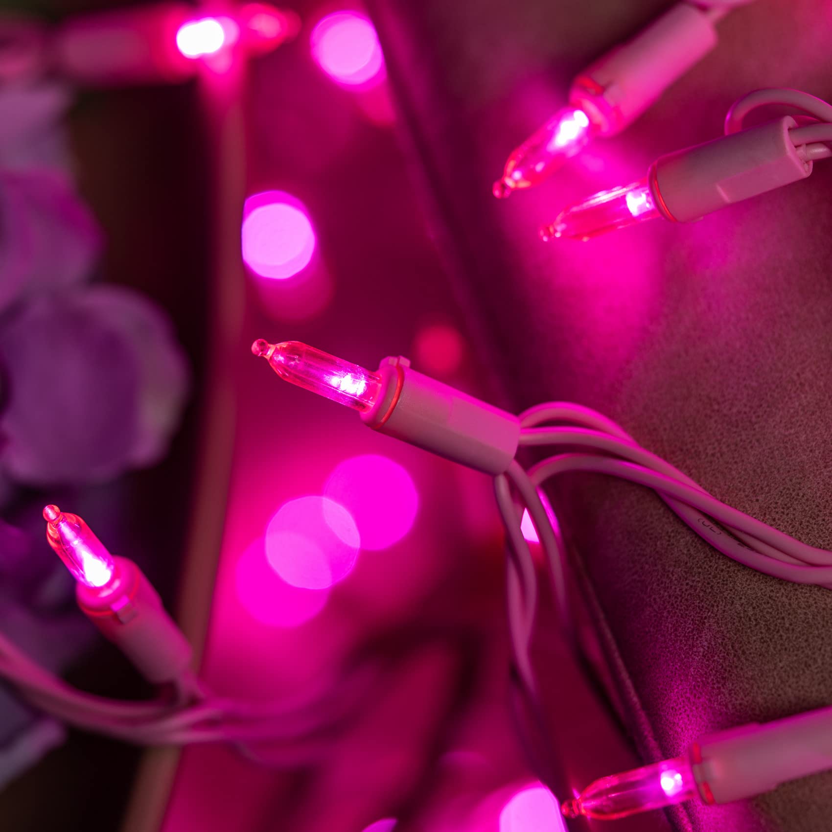 YULETIME 200 Pink LED Christmas Lights - 66ft Waterproof Outdoor String Lights with UL Certification | Perfect for Holiday Decorations, Party Lighting, and Festive Home Decor
