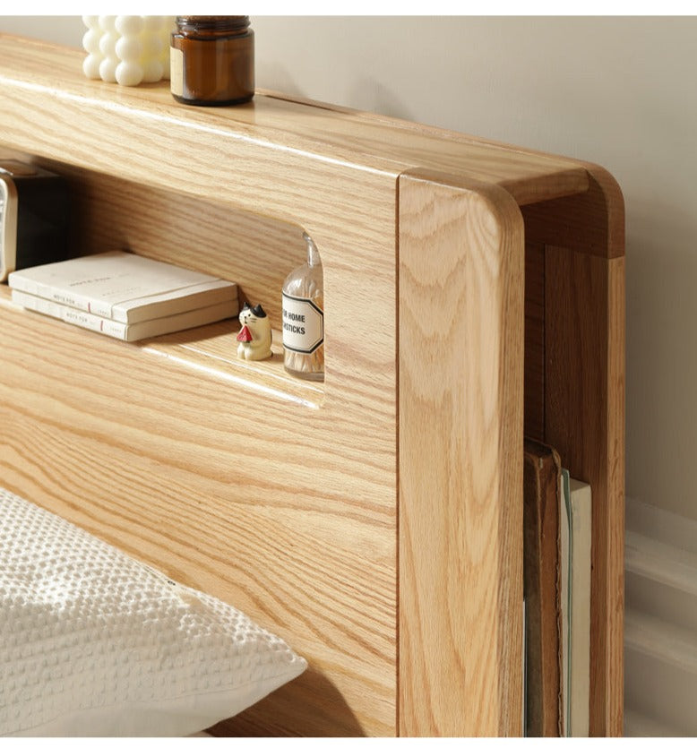 Premium Oak Solid Wood Luminous Box Bed - Durable Nightstand with Glow-in-the-Dark Features for Bedroom, Guest Room, and Kids Room Decor