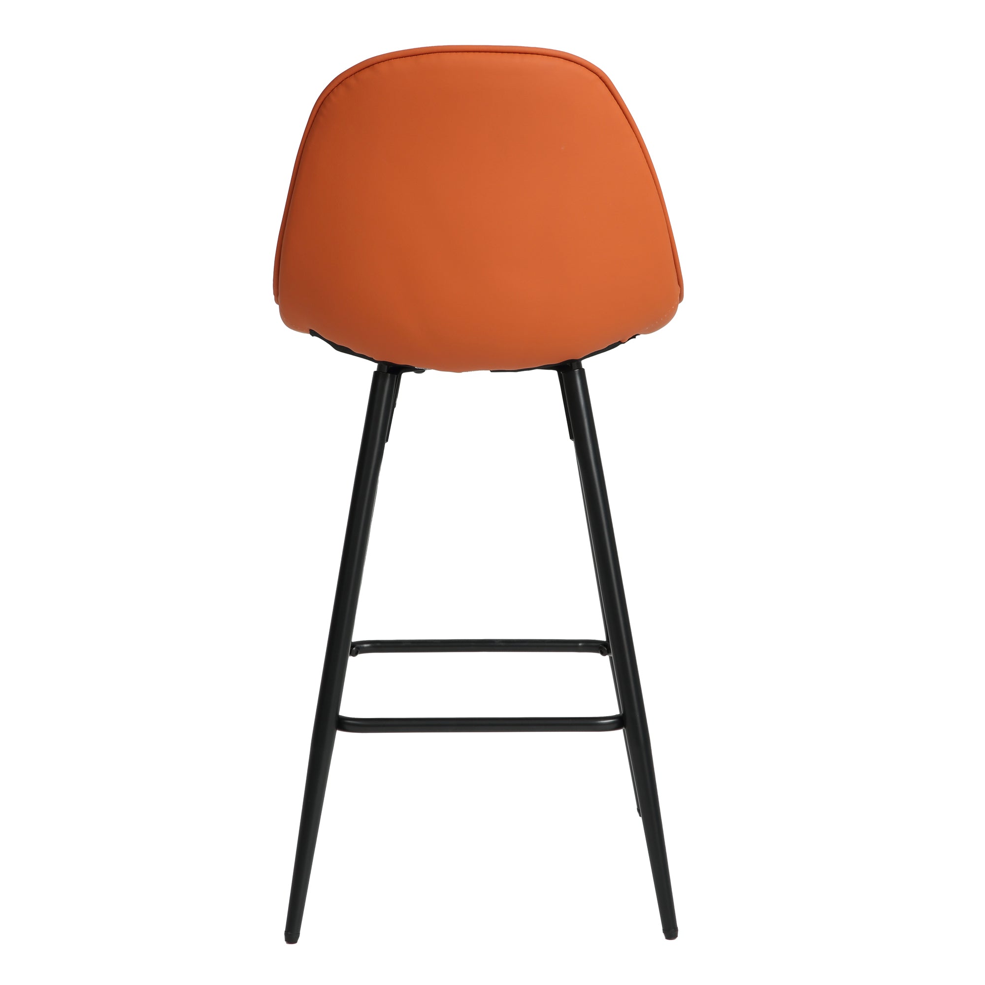 Modern Metal Counter Stools Set of 2 with Backrest & Footrest - 25.5