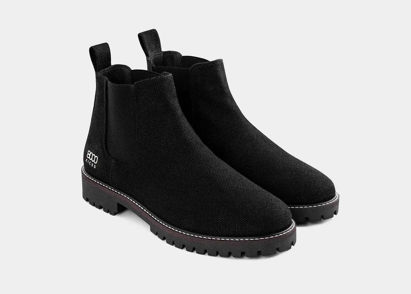 Vegan Hemp Chelsea Boots for Men | Black | Eco-Friendly & Comfortable | Perfect for Casual Wear, Outdoor Adventures & Sustainable Fashion