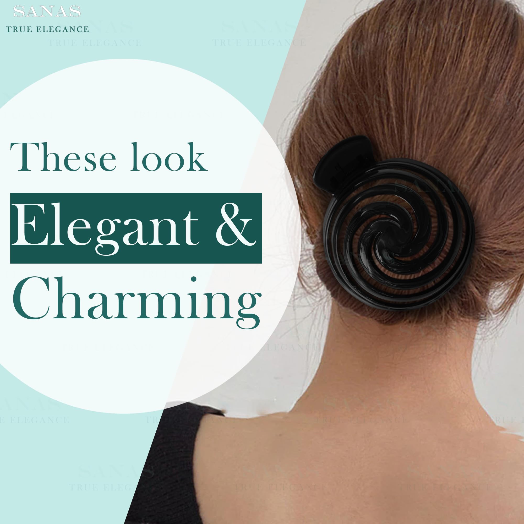 Elegant Rose Bun Maker Hair Clip Set - 3PCS Round Hair Clips for Women, Secure Bun Holders & Updo Accessories | Perfect for Weddings, Parties & Everyday Hairstyles