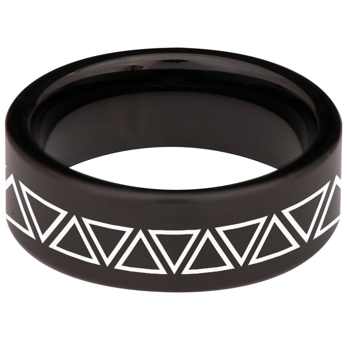 Tungsten Carbide Wedding Band for Men & Women - 8mm Comfort Fit Triangle Ring - Anniversary, Engagement, Promise Ring - Durable & Scratch Resistant Jewelry for Everyday Wear & Special Occasions