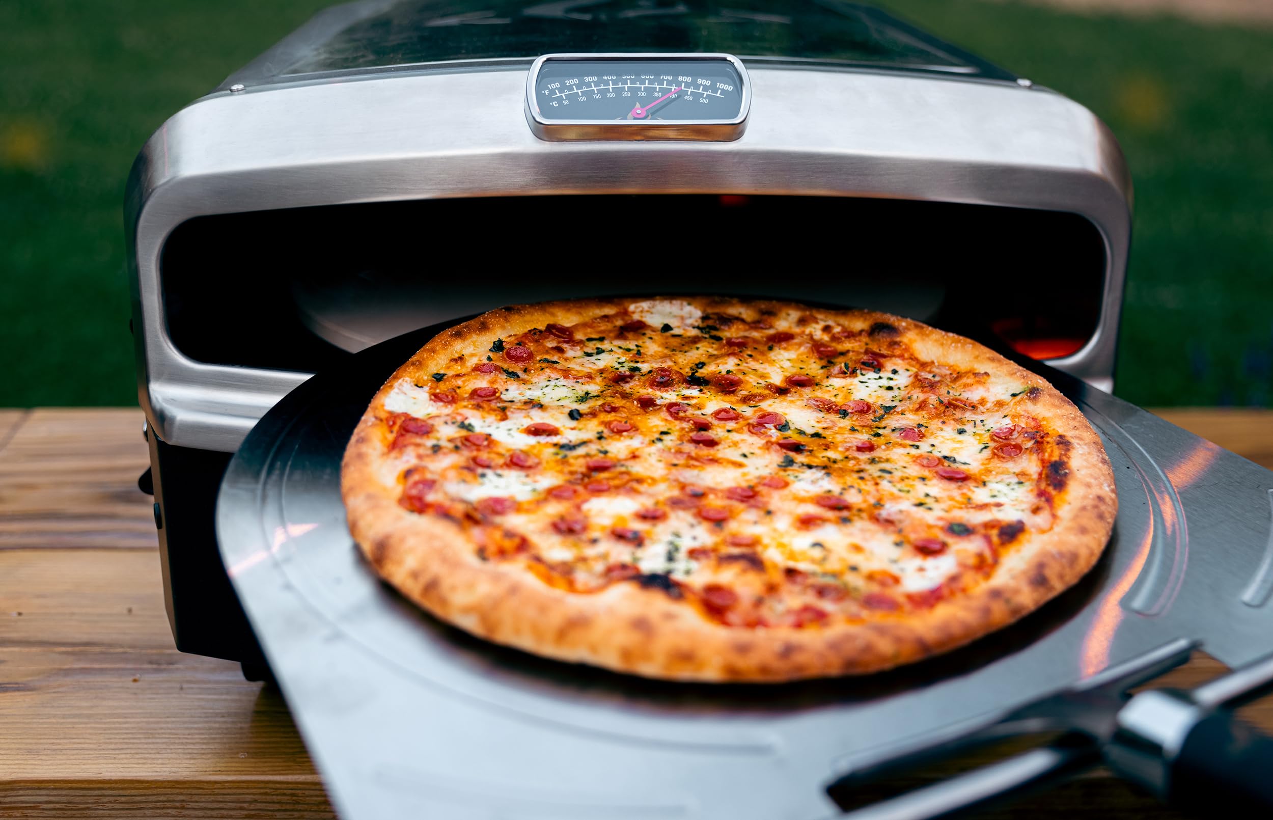 HALO Versa 16 Inch Outdoor Pizza Oven with Rotating Stone - Bakes 16 Inch Pizzas - Includes Oven Cover - Perfect for Backyard Parties, Camping & Outdoor Cooking