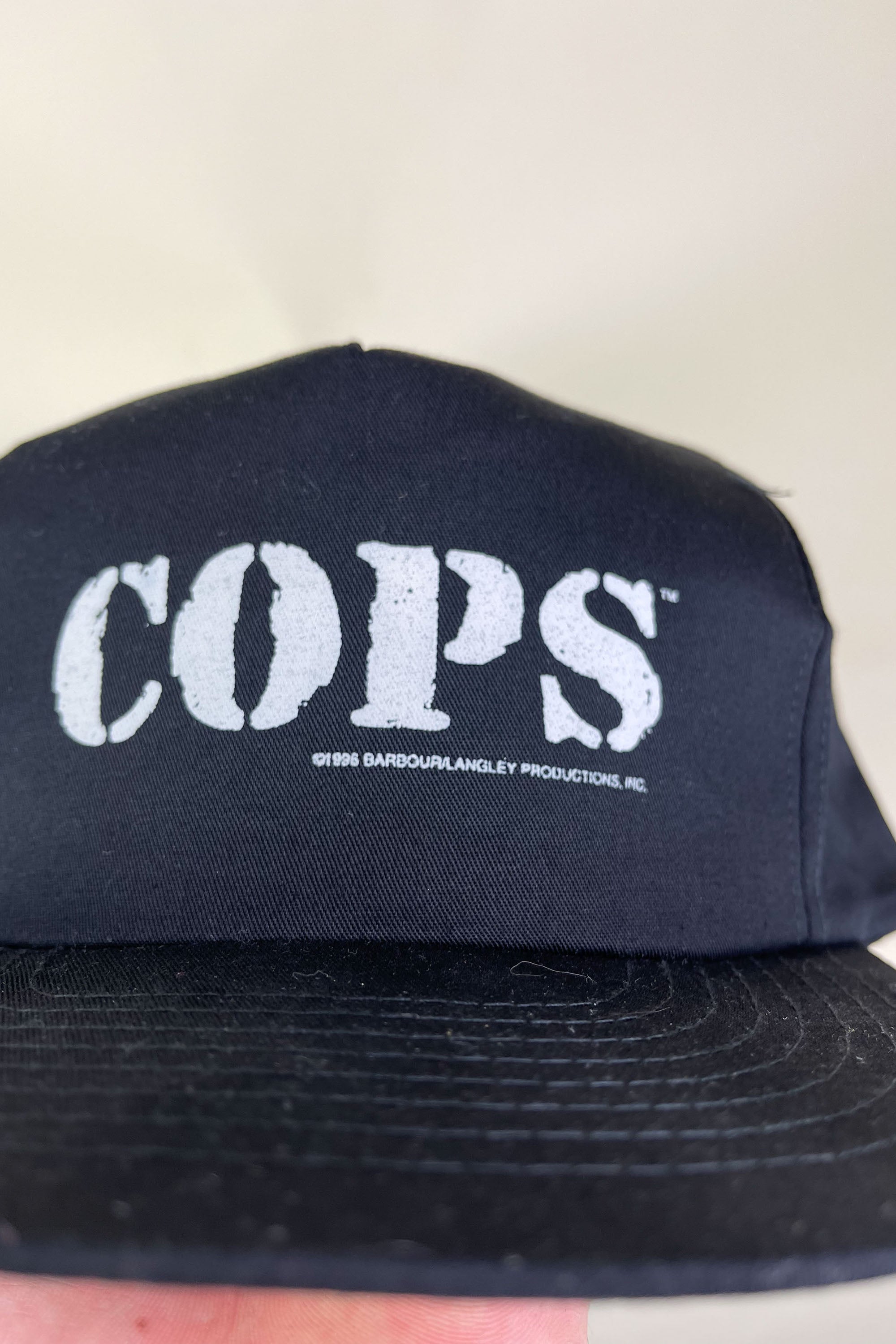 Vintage 90's COPS Snapback Hat - Retro Police Logo Baseball Cap for Men & Women - Perfect for 90s Theme Parties, Hip Hop Fashion & Streetwear Outfits