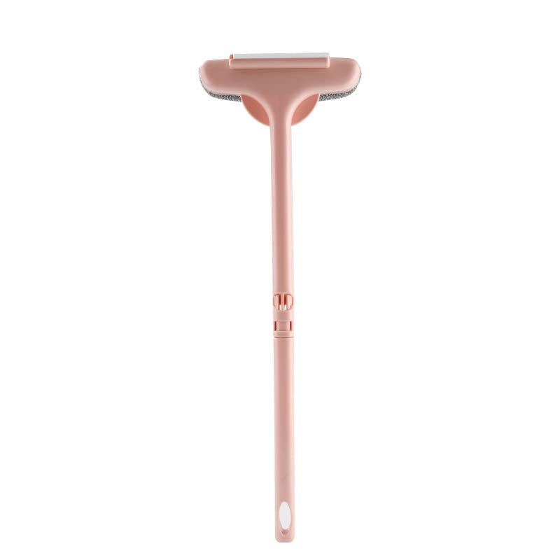 AAFLY 2-in-1 Window Cleaner Brush & Scraper - Detachable Wet/Dry Glass Cleaning Tool with Mesh Screen Cleaner (Pink) - Perfect for Home Windows, Shower Doors & Car Windshields