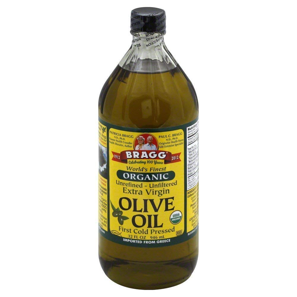 BRAGG Organic Extra Virgin Olive Oil - Cold Pressed, Unrefined, 32 Oz (Pack of 3) - Perfect for Cooking, Salad Dressing & Healthy Recipes