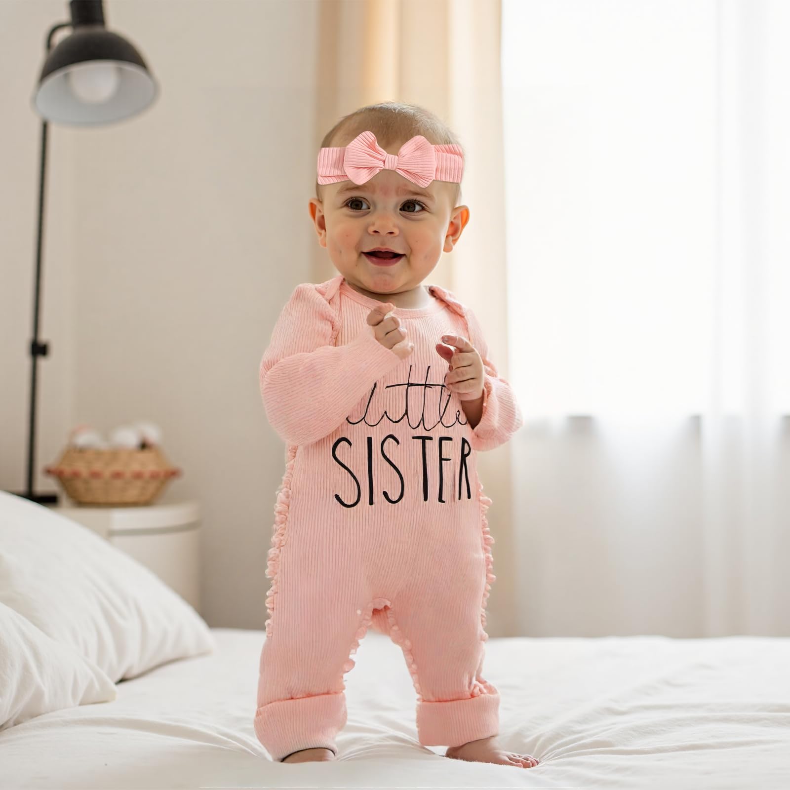Newborn Baby Girl Clothes - Hello World Outfit Long Sleeve Romper Jumpsuit for Preemie & Little Sister | Perfect for Photography, Coming Home & Special Occasions
