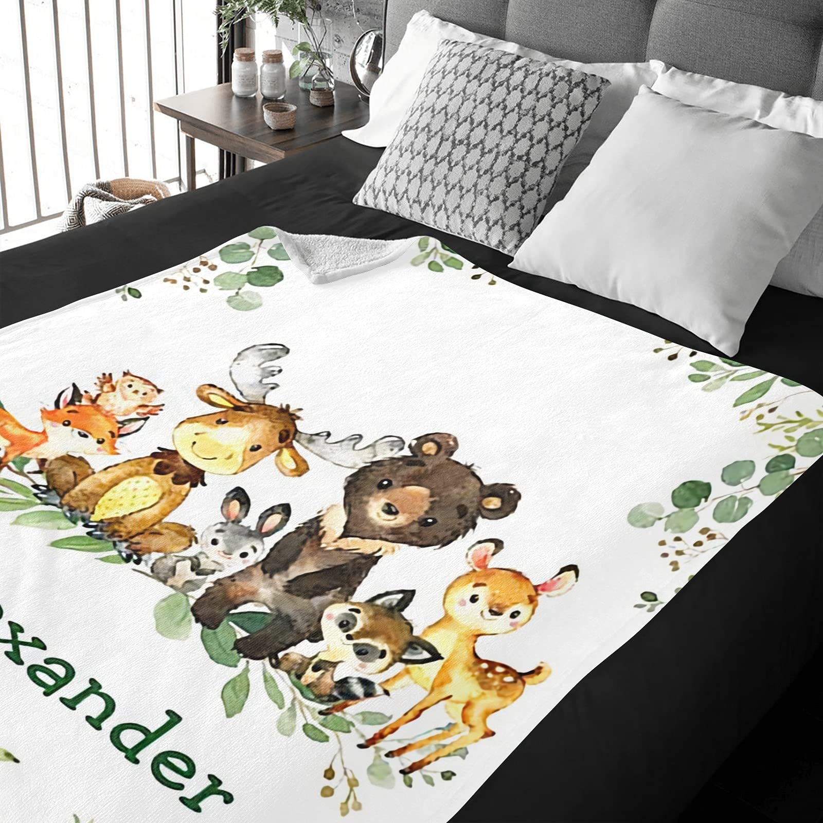 Personalized Baby Blanket with Name & Animals - Custom Soft Blankets for Newborns | Baby Shower Gift for Boys & Girls | Nursery Decor & Neutral Baby Essentials | Perfect for Cuddling, Swaddling & Nursery Decorations