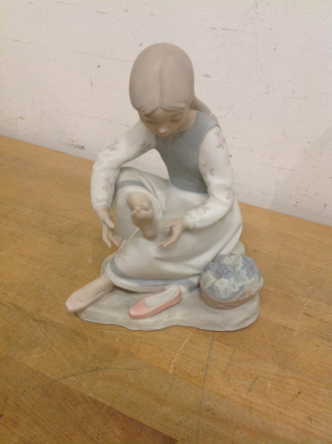 Porcelain Spanish Girl Figurine with Shoes - Handcrafted Home Decor for Living Room, Shelf, or Gift