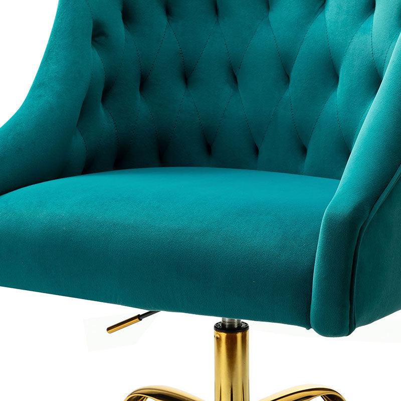 Penelope Velvet Tufted Office Chair - Ergonomic Executive Desk Chair with Lumbar Support - Perfect for Home Office, Gaming & Workspace Comfort