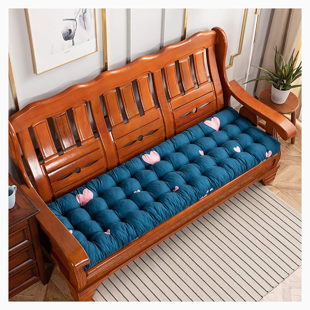 Outdoor Garden Bench Cushion - Thick Waterproof Patio Seat Cushion for Wooden Benches & Swing Chairs (Blue, 52x52cm) | Perfect for 2-3 Seater Backyard, Deck, Porch & Poolside Furniture