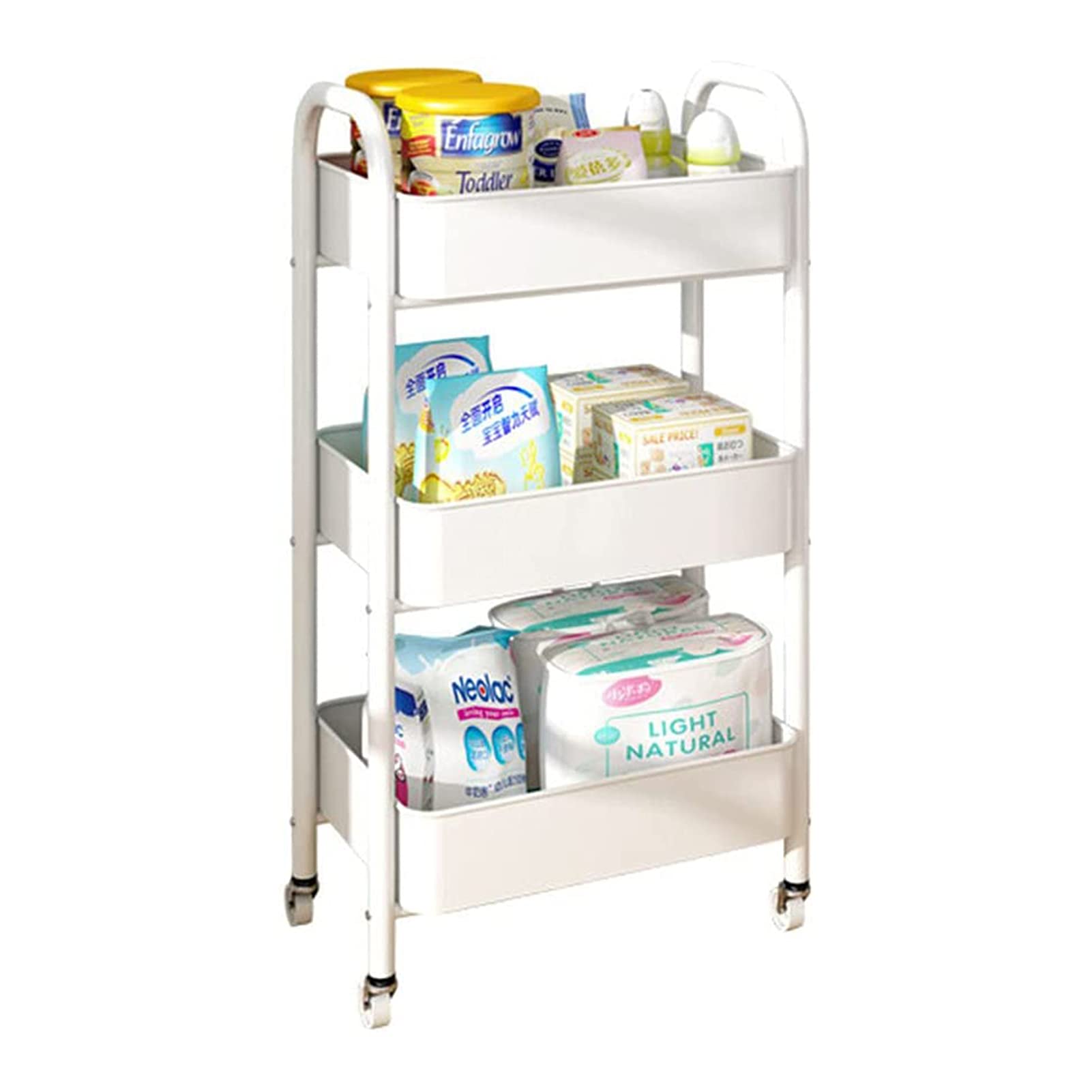 Premium Rolling Kitchen Cart with Wheels & Handle - Metal & Wood Wine Trolley Bar Cart for Wine Bottle Storage | Ideal for Home Kitchen, Living Room, Bar, Restaurant & Club Entertaining