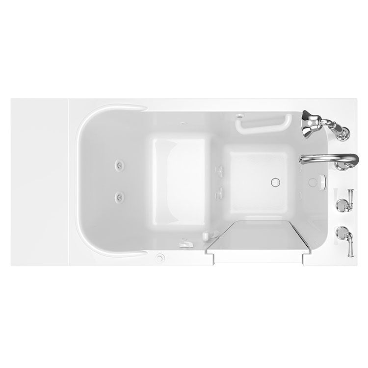 2848 Series 28W x 48L Gelcoat Walk-In Whirlpool Bathtub with Right Hand Drain & Faucet - Perfect for Spa-Like Relaxation in Master Bathrooms