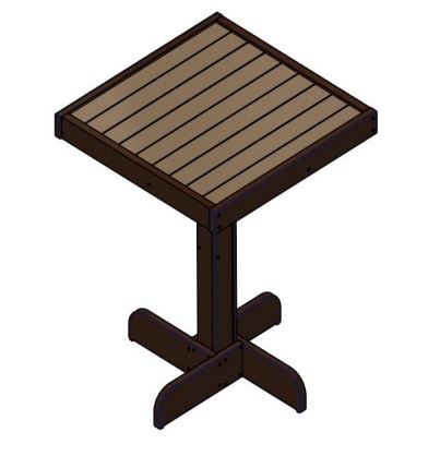 PolyScape Small High Table by Bedford Distributor - Modern Side Table for Living Room, Bedroom, or Office Decor