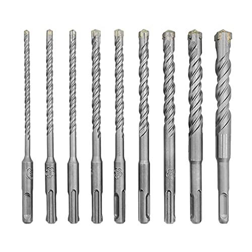 9Pcs Electric Hammer Drill Bit Set 5-16mm for Concrete, Brick & Masonry - Hole Saw Drill Bits for Woodworking & DIY Projects - Perfect for Home Renovation, Construction & Wall Mounting