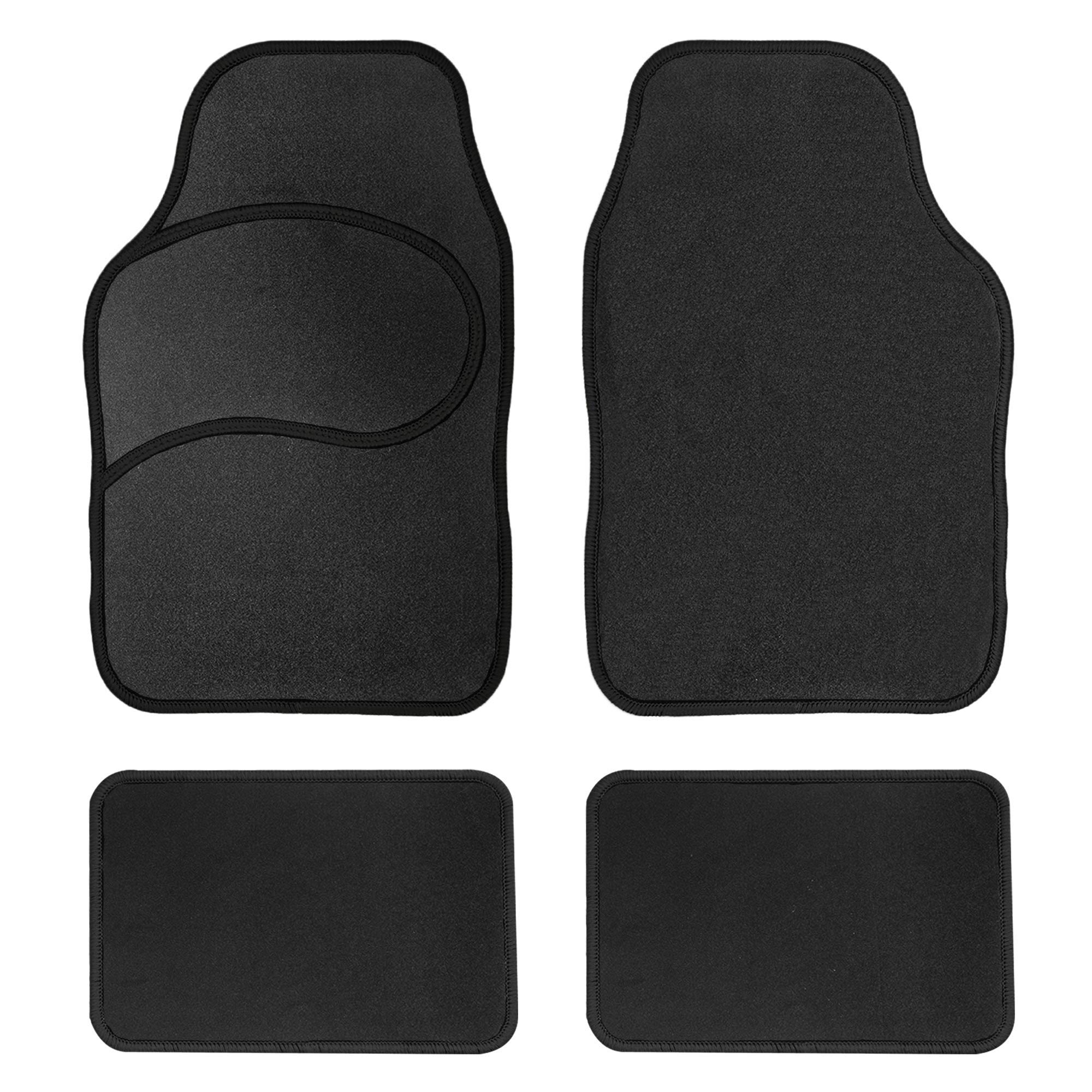 Premium Universal Black Car Carpet Floor Mats with Colorful Stitching - Full Set for Sedans, Coupes & Small SUVs - All-Weather Protection & Enhanced Interior Style for Daily Commute & Road Trips
