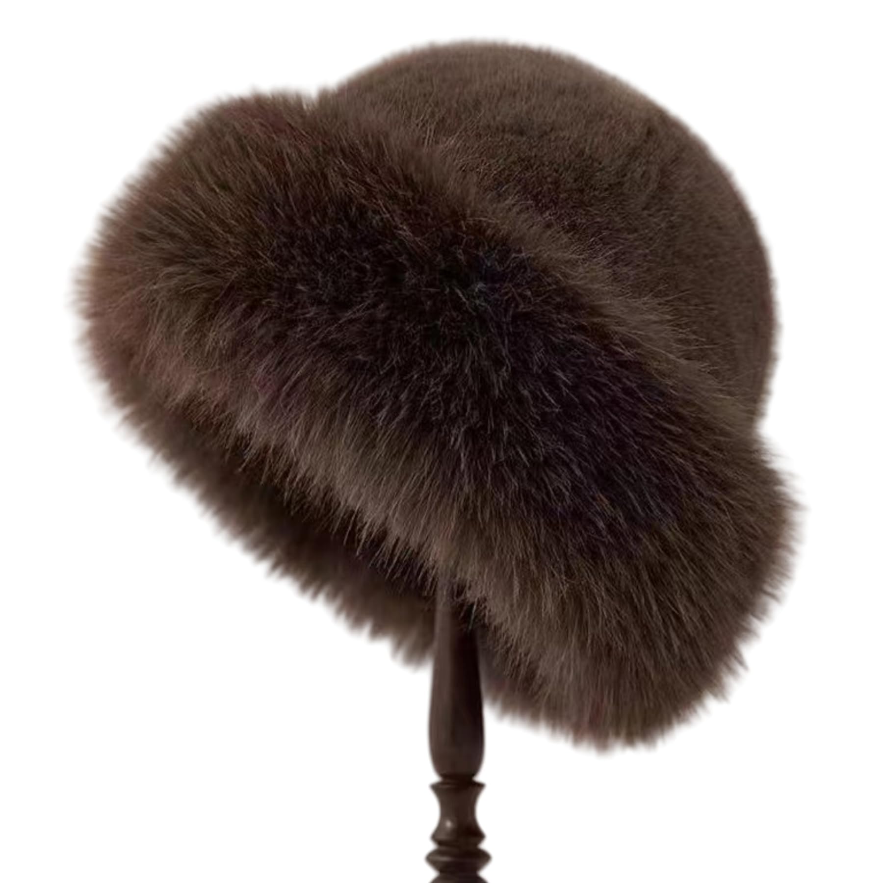 ZGMYC Women's Faux Fur Trimmed Beanie Hat - Russian Style Winter Bucket Hat with Furry Lining for Skiing & Snow Activities - Warm Fleece Lined Snow Hat for Women & Girls - Perfect for Ski Trips, Snowboarding & Cold Weather Fashion