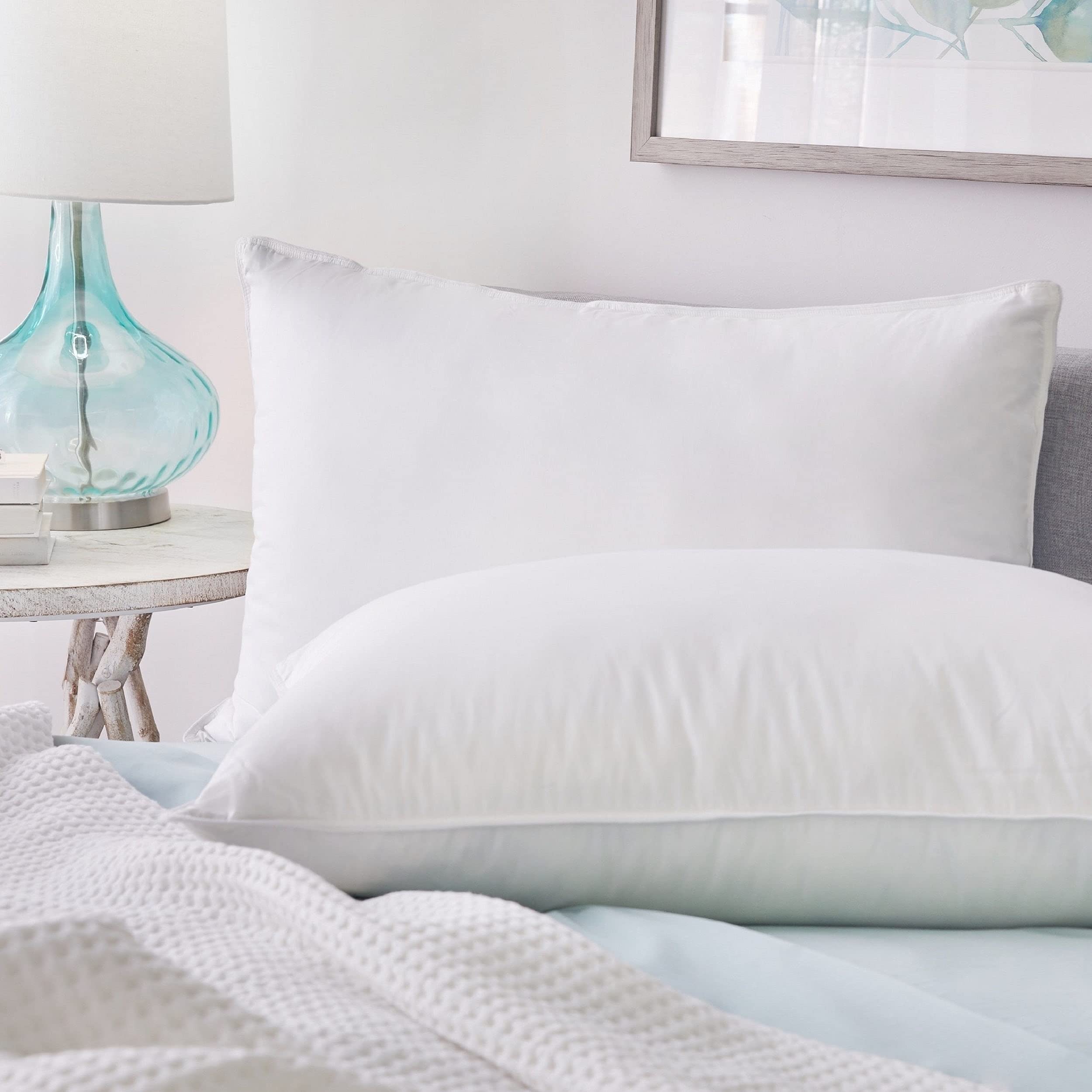 Premium Hotel Feather and Down Chamber Pillow - White Jumbo Size for Ultimate Comfort - Perfect for Luxury Bedrooms, Guest Rooms, and Upscale Hotels