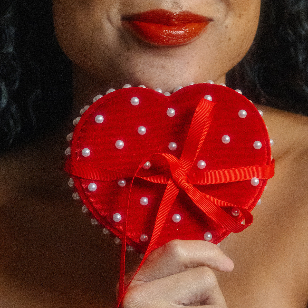 Limited Edition Heart Shaped Red Velvet Jewelry Box with Pearl Accents - Perfect for Valentine's Gifts, Anniversary Presents & Bridal Jewelry Storage