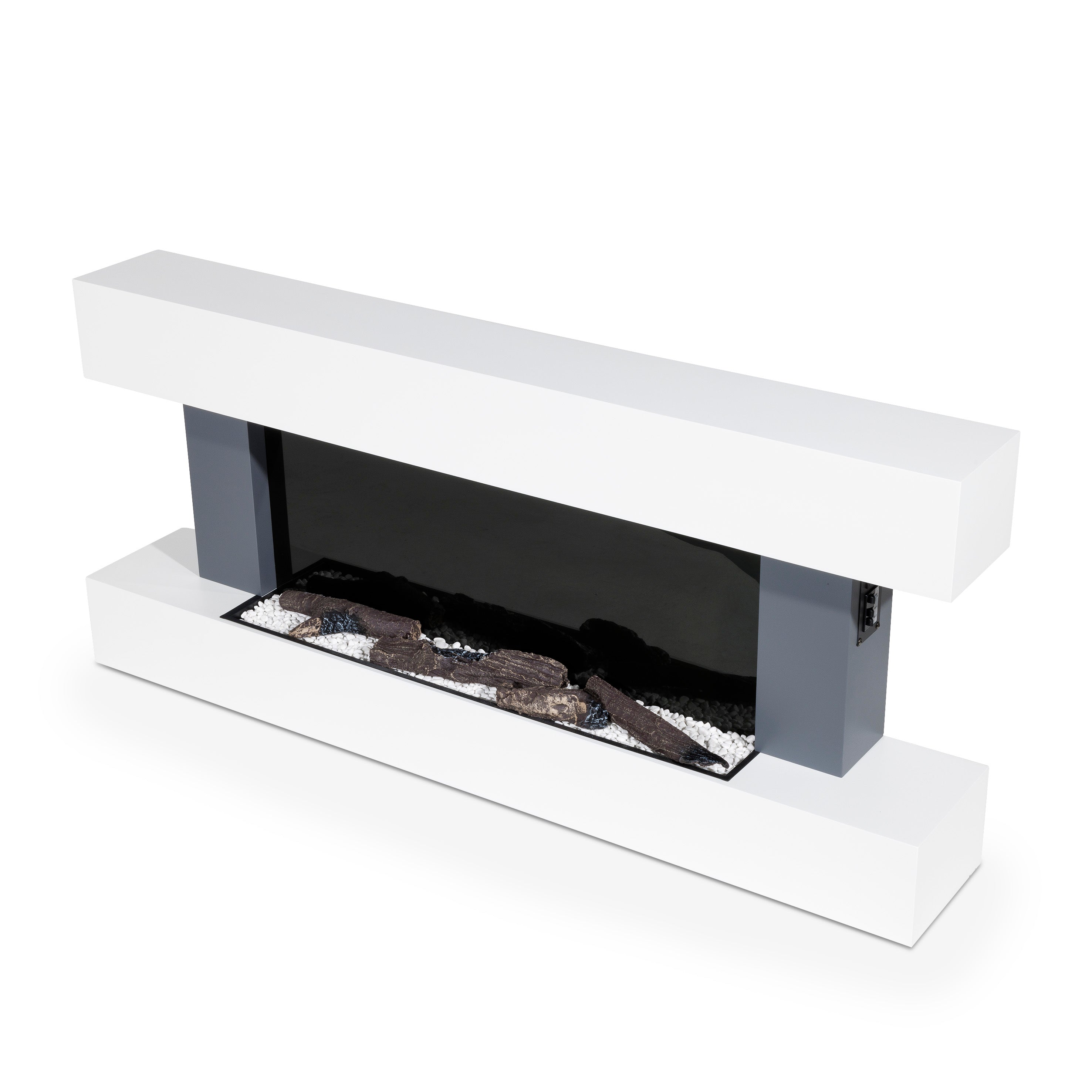 Baridi 52 Inch Electric Fireplace Wall Mounted with Realistic LED Flame Effects - Grey DH112 - Perfect for Living Room, Bedroom & Office Heating & Ambiance