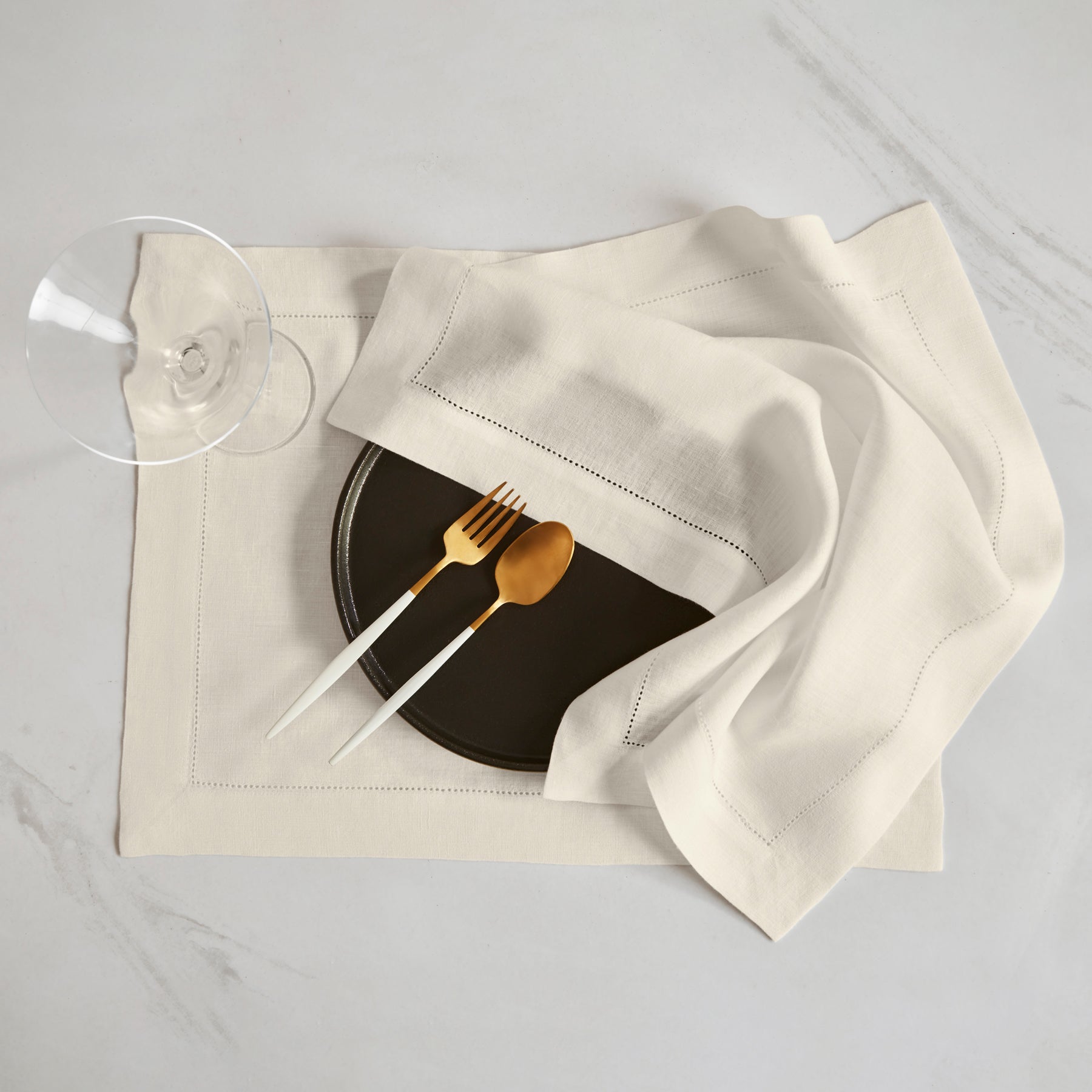 Sonoma Hemstitch Placemats Set of 4 - Premium Cotton Table Mats for Dining - Perfect for Dinner Parties, Holiday Meals & Home Decor