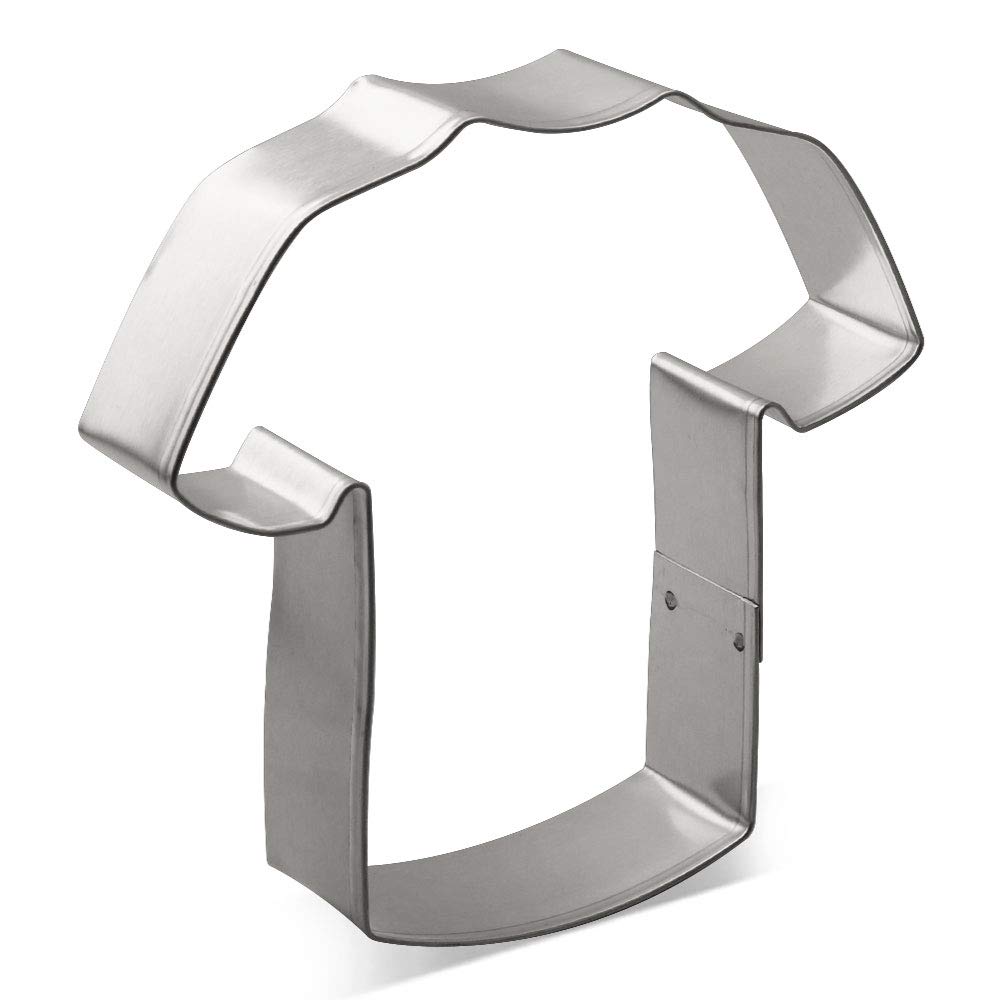 4 Inch Sports Jersey T-Shirt Cookie Cutter - Premium Tin Plated Steel Cookie Mold | Made in USA | Perfect for Sports-Themed Baking, Birthday Parties & Team Events