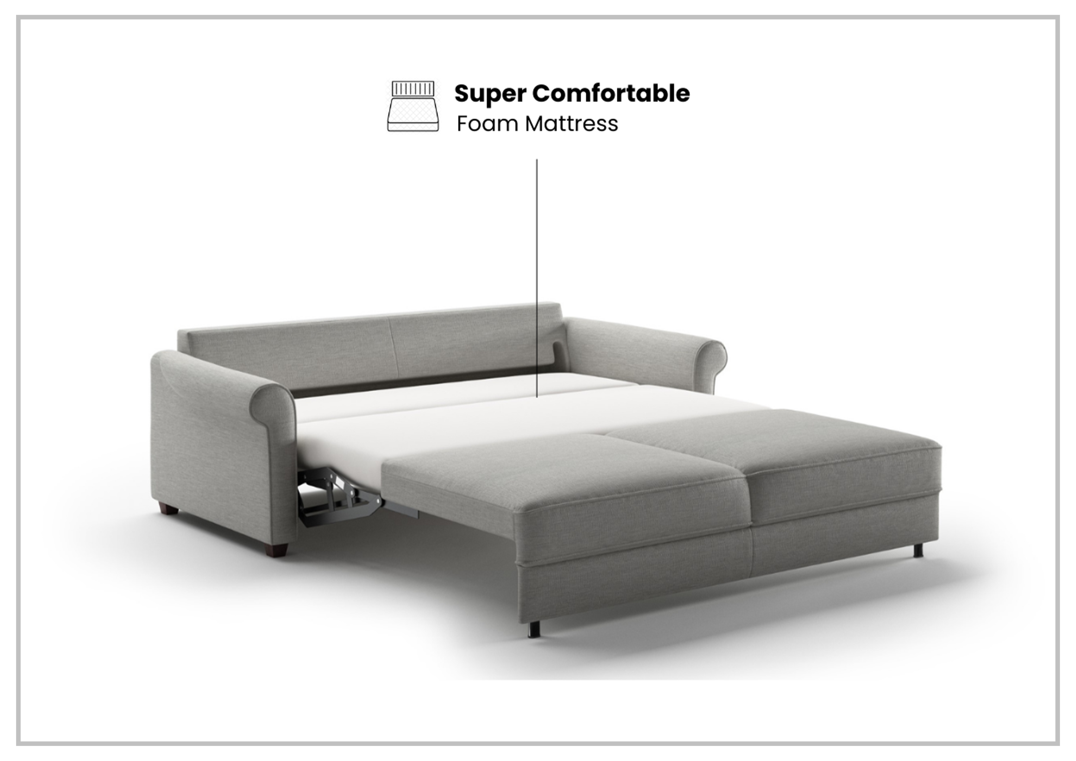 Luonto Charleston Fabric King Sleeper Sofa - Gray Goose Color | Convertible Sofa Bed for Living Room, Guest Room & Small Spaces