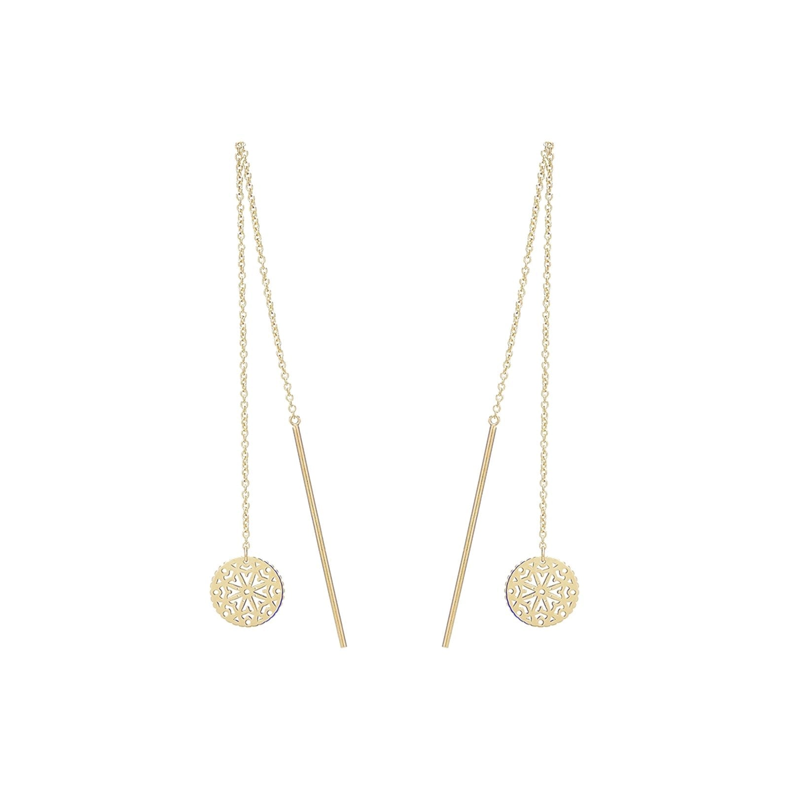 10k Solid Yellow Gold Chain Earrings for Women - Elegant Dainty Everyday Jewelry for Gifts & Special Occasions