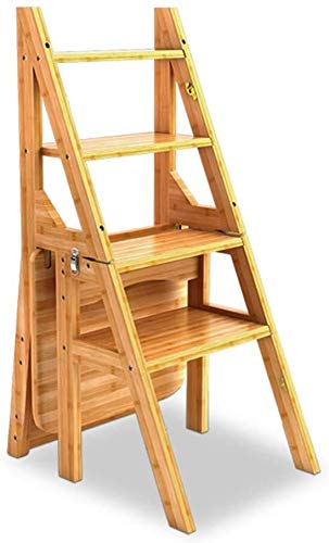 4-Step Folding Ladder Stool with Backrest - Wide Top Step Stool for Home, Kitchen, Bathroom, and Garden - Non-Slip Safety Step Stool for Adults and Seniors - Perfect for Reaching High Shelves and Storage