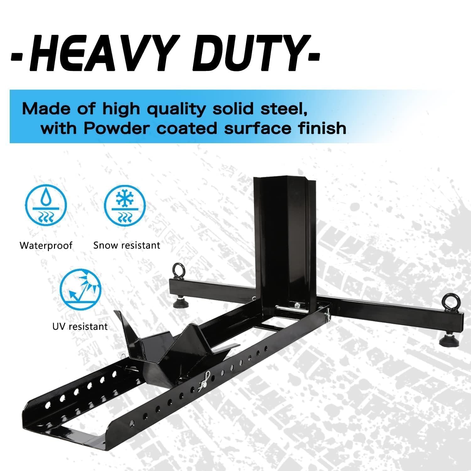 Heavy Duty Adjustable Motorcycle Wheel Chock Stand - 1800lbs Capacity, 3