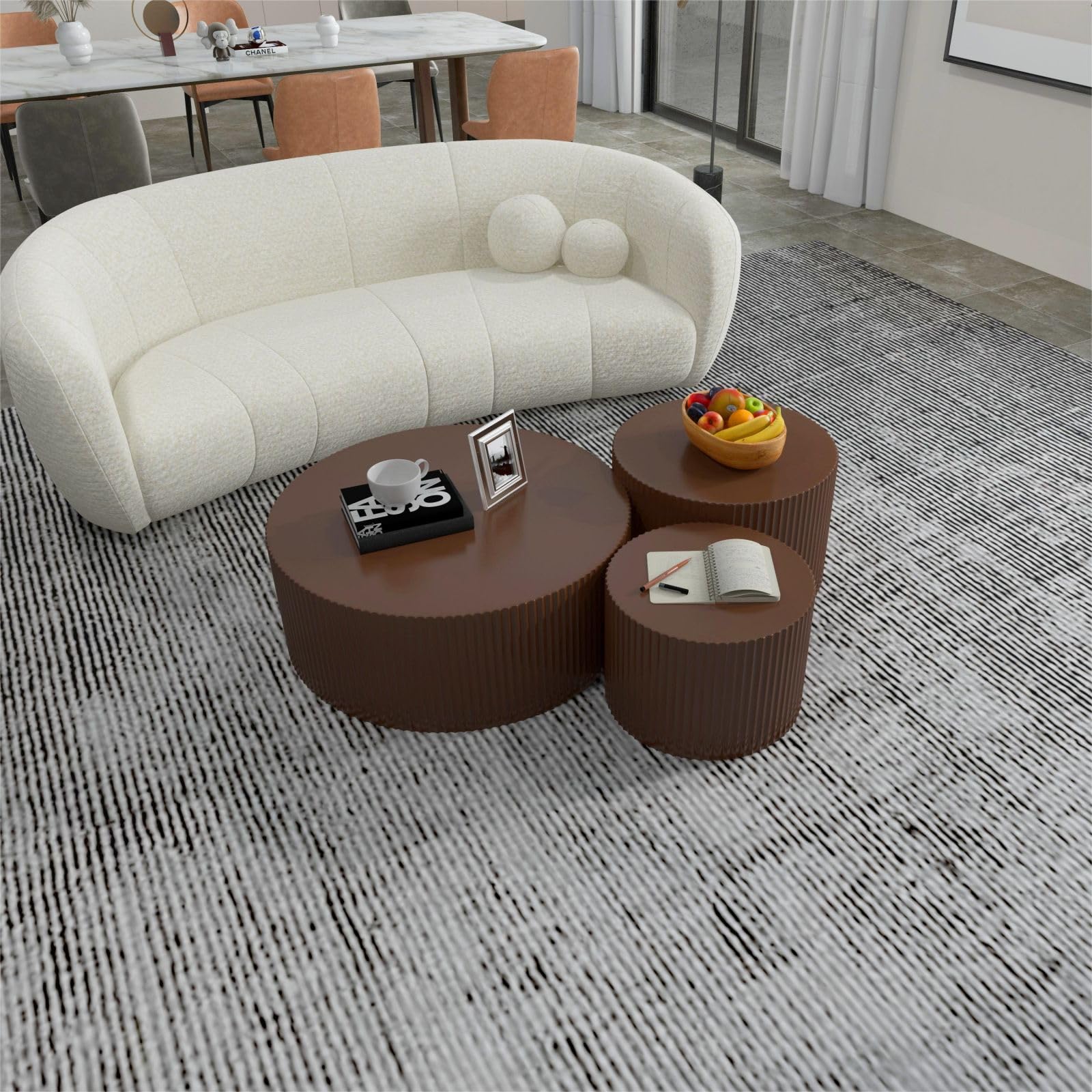 Modern 3-Piece Round Coffee Table Set - 35.43