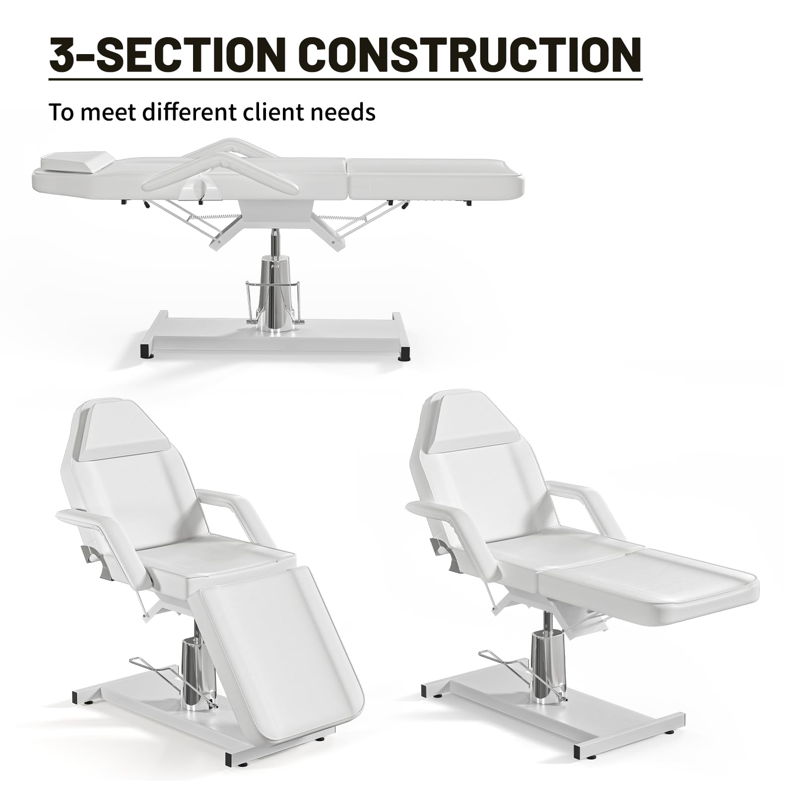 **Hydraulic Spa Chair - Adjustable Esthetician Bed & Tattoo Chair for Salon, Facial, Massage - 500lbs Weight Capacity - Perfect for Beauty Clinics, Tattoo Studios & Relaxation Therapy**